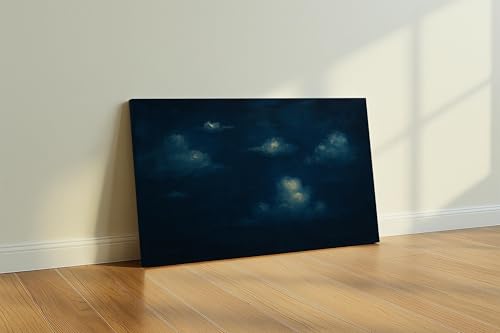 Impressions sur toile maximalistes de nuages sombres avec cadre
