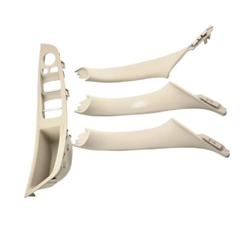 Compatible With For 535i GT For XDrive 2010 2011 2012 2013 2014 2015 2016 インテリアドアパネルプルトリムカバーセットに 車用室内ドアハンドルの(Beige white)