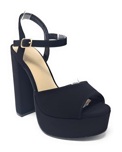 Wild Diva Women's Open Toe Ankle Strap High Heel Sandals