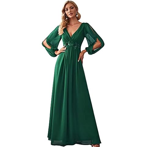 Ever-Pretty Damen Stilvolle Chiffon V-Ausschnitt Applique Plus Size Abendkleider Cover