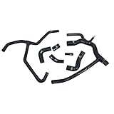 Silicone Radiator Water Coolant Hose Kit Compatible With Land Rover Discovery 2 TD5 1998-2004 (Black)