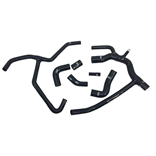 Silicone Radiator Water Coolant Hose Kit Compatible With Land Rover Discovery 2 TD5 1998-2004 (Black)