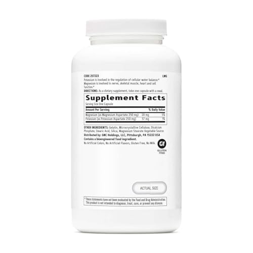 GNC Potassium and Magnesium Aspartate 250mg Supplement Helps Regulate Water Balance 240 Servings