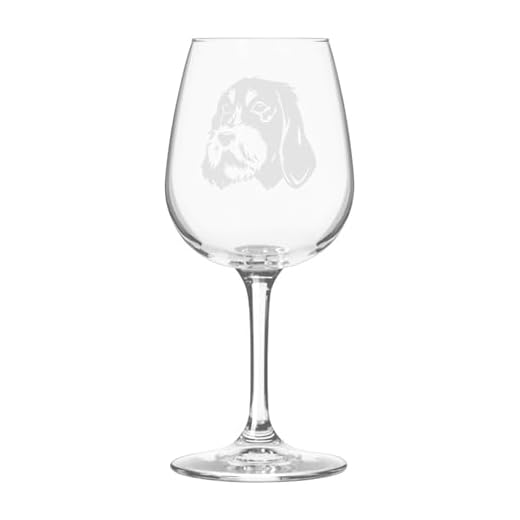 Etched Laser Art Personalized Dog Themed Etched Wine Glass - Custom Dog Breed Wine Glasses for Pet Lovers, Personalized Birthday Gift for Men & Women - Griffon Bleu de Gascogne, 12.75 oz