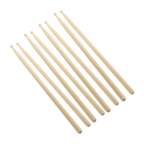 4 pares de baquetas de madera Maple 5A Beige miniatura 1