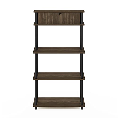 Furinno Turn-N-Tube Kitchen Storage Shelf with Top Cabinet for Kitchen, Dining Room and Home Office, Columbia Walnut/Black - image 6