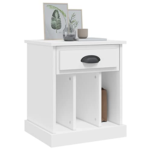 Table de chevet blanche 43x36x50 cm pour lit de chambre