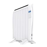 Cecotec Radiador Eléctrico Bajo Consumo ReadyWarm 1200 Thermal. 6 Elementos, 900 W, De pared o pie, 3 Modos, Temporizador, Mando a Distancia, Pantalla LED, Blanco