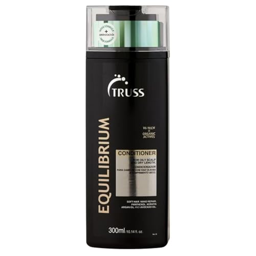 TRUSS Equilibrium Conditioner for Oily Scalp - Hydrating Conditioner with Keratin & Argan Oil - Balancing Formula for Oily Scalp & Dry Ends - Reduces Frizz & Restores Softness (10.14 oz)
