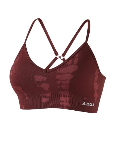 Image of AUROLA Serpent Seamless Sports Bras for Women,Backless Padded Strappy Workout Gym Yoga Crop Tops