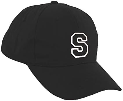 Romens Ltd Kids Baseball Cap - Summer Cap for Girls and Boys - One Color Black Original Personalized Cap with The Alphabet Letter - Sun Cap for Children Aged 4-14 Years - 100% Cotton