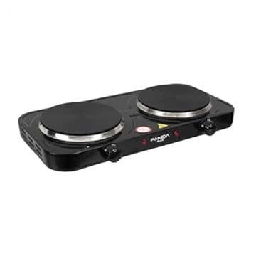 Fogão Elétrico Portátil Cooktop de Mesa 2 Bocas Panda Plus Preto (220, Volts)