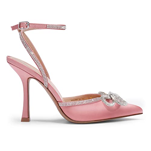 Dream Pairs Women's High Heels Destiny Closed Toe Strappy Heels Sexy Rhinestone Ankle Strap Pumps Wedding Bridal Party Dress Shoes Sdpu2208W Pink Size 9.5 M Us #TOP1