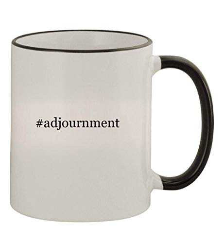 #adjournment - 11oz Colored Handle and Rim Coffee Mug, Black
