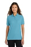Joe's USA(tm) Ladies Short Sleeve Polo Shirt-Maui Blue-L