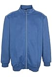  Kitaro Sweatjacke Sweatshirt Herren Basic Stehkragen, Farbe:blau, Herrengrößen:XXL