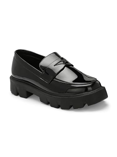 Image of Leo's Fitness Men's Patent Moccasin Shoes for Casual & Stylish Wear