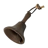 ERINGOGO レトロ鉄製手摇铃铛 学校用呼び出しベル 小型ヴィンテージ装飾ベル メロディアスな音色 飲食店向けコールベル プレゼントにも