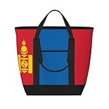 XZDLXJ Isolierte Schulter- und Tragetasche mit mongolischer Flagge, großes Fassungsvermögen, für warme und kalte Speisen, Schwarz, Einheitsgröße, Schwarz , Einheitsgröße