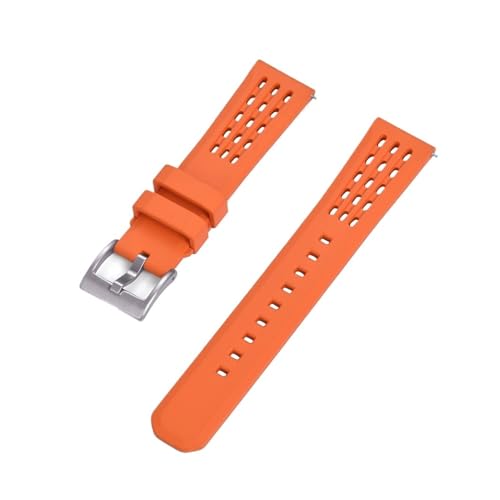 Bracelet montre caoutchouc FKM orange 22mm idéal pour le sport et le nautisme