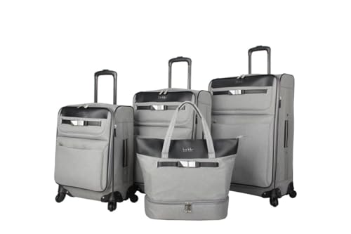 Nicole Miller Designer Luggage Paige Collection - 4 Piece Softside Lightweight Expandable Spinner Suitcases- Set includes 17 Inch Tote Bag, 20 Inch Carry On, 24 Inch & 28 Inch Suitcases2