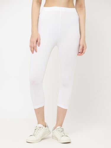 Image of Robinbosky Premium Stretchable Cotton Capri Legging for Women | Suitable for Formal wear & Casual wear | High-End Elastic Makes. The Leggings Squat Proof and Durable for Travel, Yoga, & Workout.