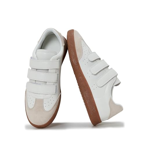 Retro Sneaker for Women Classic Low Top Fashion Sneaker Lightweight Vegan Leather Walking Tennis Shoes