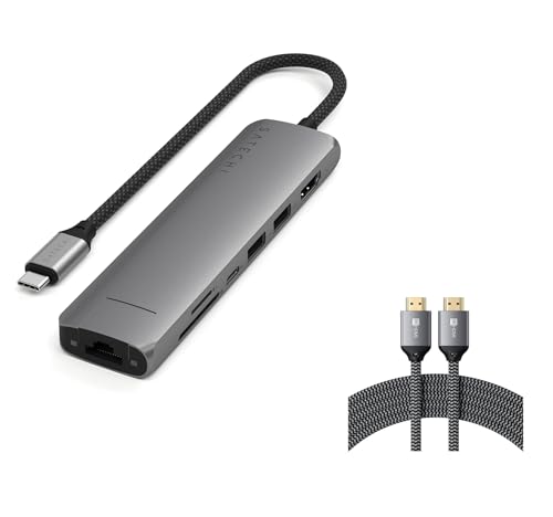 Hub USB C 7 en 1 Satechi et son câble HDMI 2.1 pour une extension d'écran optimale