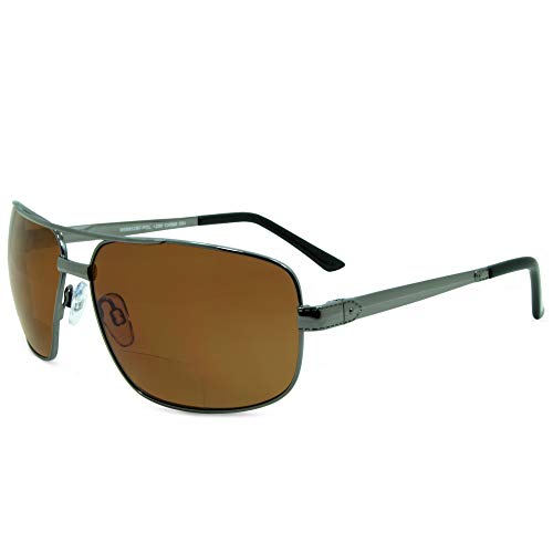 Image of In Style Eyes Just Chillin' Aviator Bifocal Sunglasses - Metal Frame Bifocal Polarized Sunglasses - Polarized Aspheric Lens