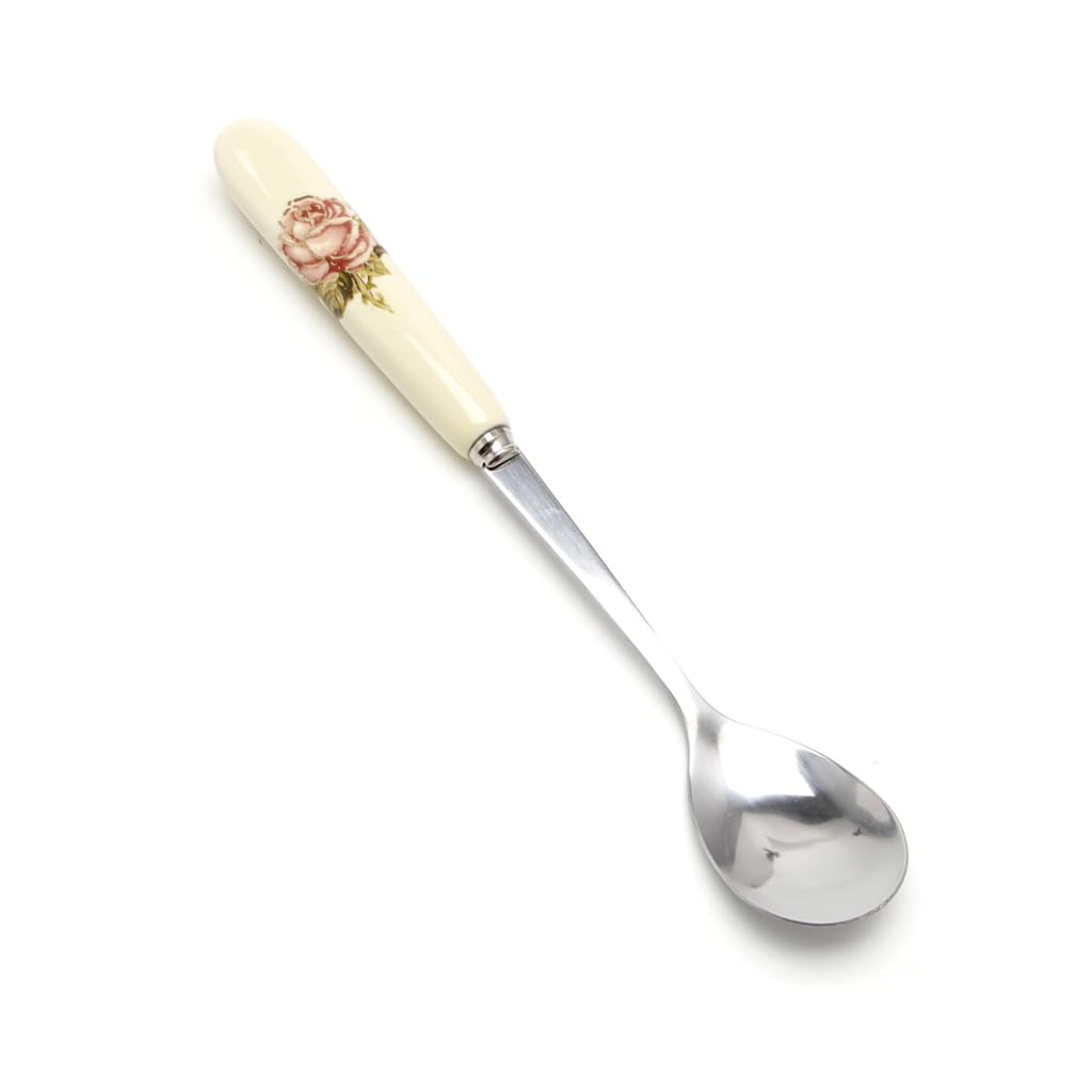 Simplelife Random Color Ceramic Handle Spoon Stainless Steel Teaspoons | Rust Resistant | For Dessert Sundaes Ice Creams Lattes And Coffee (1 Piece)