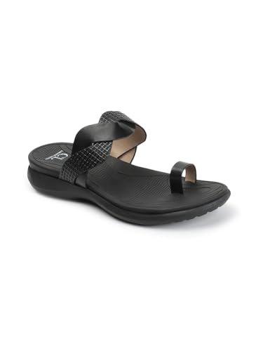 Image of Carlton London Women's Comfort Sandals | Stylish Slip on Flats with Cushioned Soles | Trendy Lightweight Durable & Comfortable Fashion Sandal for Outdoor Use