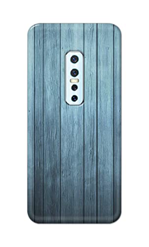 Image of Printed Hard Back Cover Case for Vivo V17 Pro Back Cover (Wooden Blue) -1302