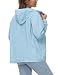IECCP Damen Wasserdichte Regenjacke mit Kapuze Leicht Atmungsaktive Windbreaker Jacke Hellblau M