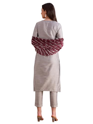 Image of DUPATTA BAZAAR Women's Leharia Dupatta with Pom Pom Lace