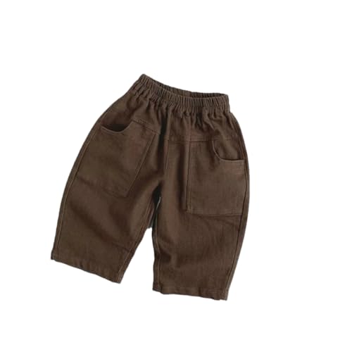 Dninmim Kids Solid Casual Straight Trousers Spliced Pocket Boys Girls Loose Pants