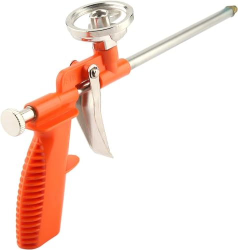 XUBX Schaumpistole, Professionelle Bauschaumpistole, Hochleistungs Bauschaum Pistole PU Expanding Foam Gun, Schaumspendepistole, Dosierpistole aus Metall,Rot