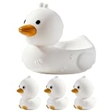 Oca giocattolo da bagno per bambini, set da 4 pezzi, per vasca da bagno e piscina, in gomma morbida, simpatica oca galleggiante, per bagno, doccia, divertimento in acqua, estate, piscina, compleanno