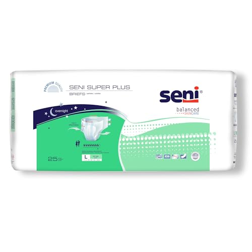 Seni Super Plus Unisex Adult Incontinence Briefs with tabs, Size L (45