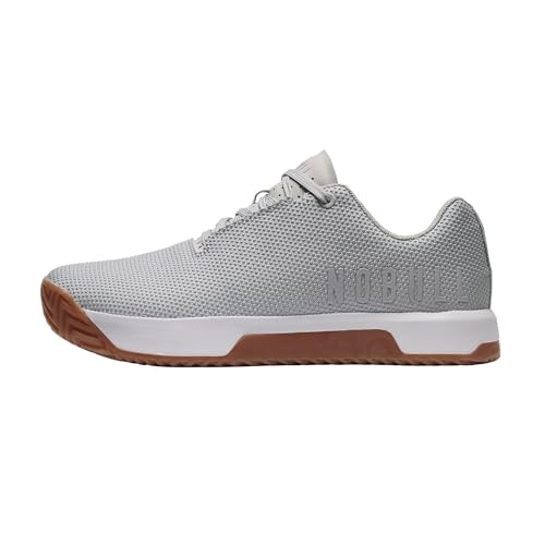 NOBULL Men's Outwork Edge Shoe | Weightlifting & Powerlifting Athletic Shoes, Flat & Stable Support, Carbon Rubber Grip Sole, Light Grey Gum, 11