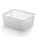 BINO Woven Plastic Storage Basket, Medium (White)
