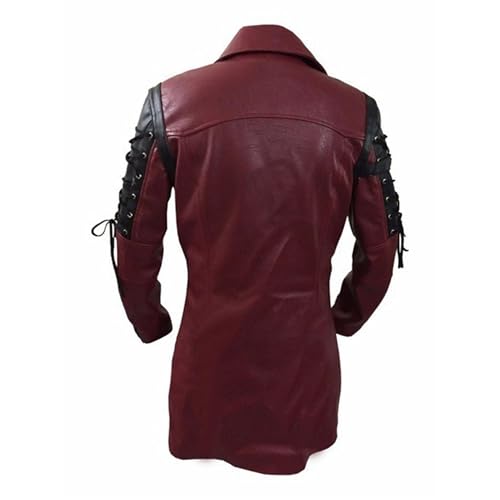 DGHM-JLMY Men Steampunk Medieval Jacket Gothic Frock Coat Uniform Motorcycle Biker Coat Faux Pu Leather Jacket Overcoat3
