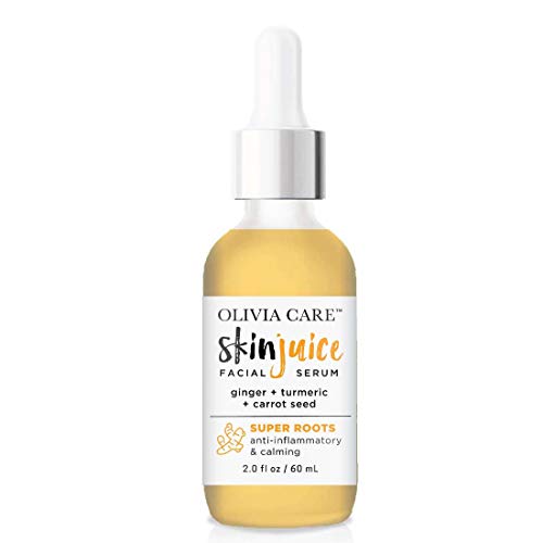 Olivia Care Facial Skin Juice Serum â All Natural - Infused with Ginger, Turmeric & Carrot â Anti-Inflammatory, Calming, Brightening, Glowing & Anti-Aging Properties â 2 FL OZ