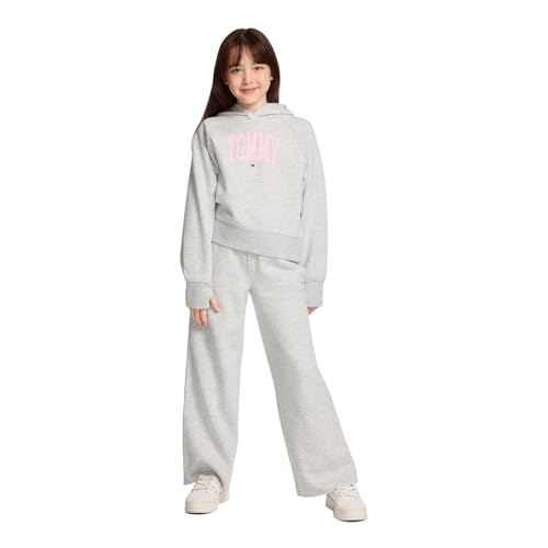 Image of Tommy Hilfiger Girls' Fleece Wide Leg Bottom Jogger Sweatpants with Drawstring & Functional Side Pockets