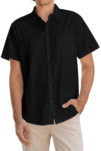 Image of SANGTREE Summer Button Down Shirts Cottn Tops for Men Women Boy Girl