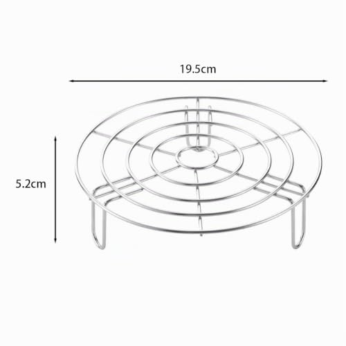 Miniatura 2 de Hsthe Sea Rejilla De Vapor Redonda De 19,5 Cm, Parrilla De Acero Inoxidable, Rejilla De Enfriamiento Para Cocinar Multiusos, Rejilla Para Freidora De Aire Al Vapor, Herramientas De Cocina
