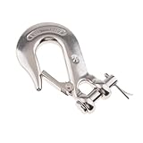koaunert Clevis Slip Hook Safety Latch Stainless Steel Eye Hook Heavy Duty Swivel Eye Snap For Towing Crane Lift And Winch Towing Winch Slip Spring Lifting
