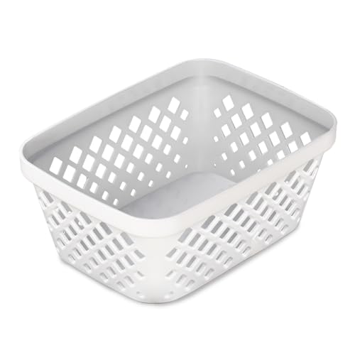 Image of Glad Plastic Storage Basket Set - Multipurpose Drawer Trays, Kitchen Pantry Containers, and Bathroom Bins - 9 Pack Small Organizers, White, 6.25 inch L x 4.6 inch W x 2.7 inch H