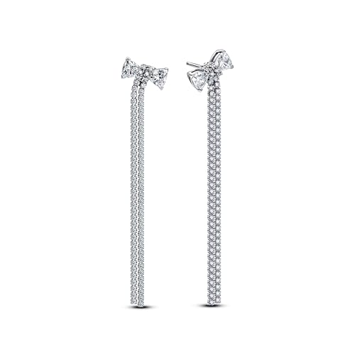 Pandora Timeless 293544C01 - Pendientes de plata de ley con circonitas cúbicas, Klar, Plata de ley, Circonia cúbica