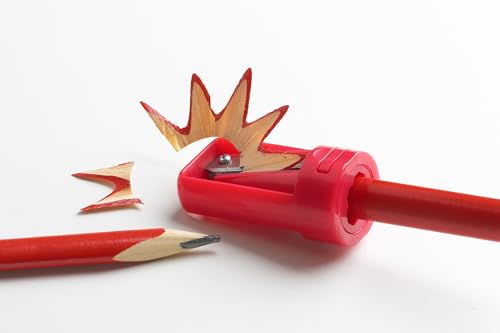 Meister Zimmermannsbleistift-Set 15-teilig - 240 mm Länge - Ovale Form - Mittlere Härte - Ideal zum Anzeichnen & Markieren - rot & weiß / Markierungswerkzeug / Baubleistift / 9446700