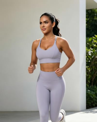 Image of Grace Form Sports Bra for Women Strappy Medium Support Push Up Padded Sports Bra for Running Workout Bra Yoga Bra